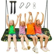 GVN 60 Inches Platform Tree Swing Outdoor with 2 Hanging Straps-Camouflage
