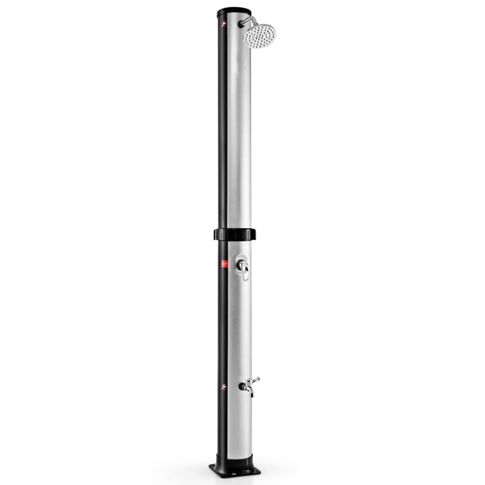 GVN 7.2 Feet Solar-Heated Outdoor Shower with Free-Rotating Shower Head-Silver GVN 7.2 Feet Solar-Heated Outdoor Shower with Free-Rotating Shower Head-Silver