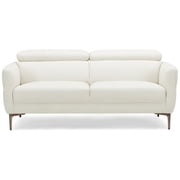 GVN 72.5 Inch Modern Fabric Loveseat Sofa Couch with Adjustable Headrest-White