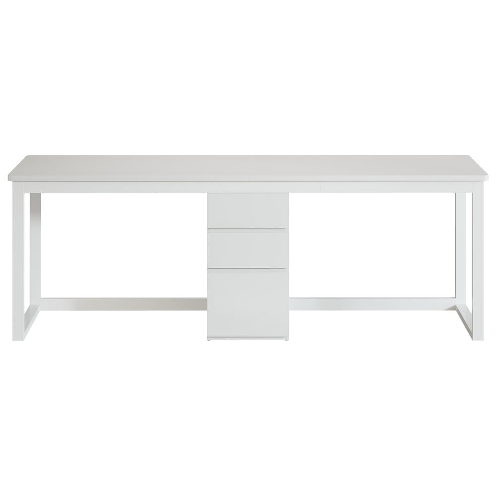 GVN 78.7" 2 Person Executive Computer Desk with 3 Drawers and Storage, Extra Long Double Home Office Desk for Home Office, Living Room, White
