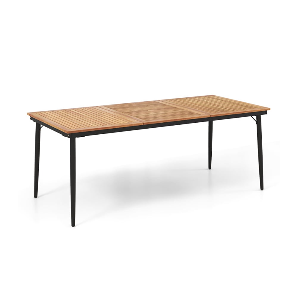 GVN 79" Acacia Wood Outdoor Dining Table for 8 with 1.9" Umbrella Hole, Patio Seating Conversation Set, Modern Patio Chair Sectional All Weather Proof for Patio Back Deck GVN 79" Acacia Wood Outdoor Dining Table for 8 with 1.9" Umbrella Hole, Patio Seating Conversation Set, Modern Patio Chair Sectional All Weather Proof for Patio Back Deck