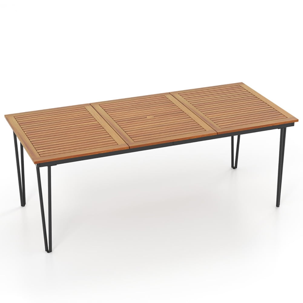 GVN 79 Inch 8-Person Outdoor Dining Table with 1.9 Inch Umbrella Hole, Patio Seating Conversation Set, Modern Patio Chair Sectional All Weather Proof for Patio Back Deck GVN 79 Inch 8-Person Outdoor Dining Table with 1.9 Inch Umbrella Hole, Patio Seating Conversation Set, Modern Patio Chair Sectional All Weather Proof for Patio Back Deck