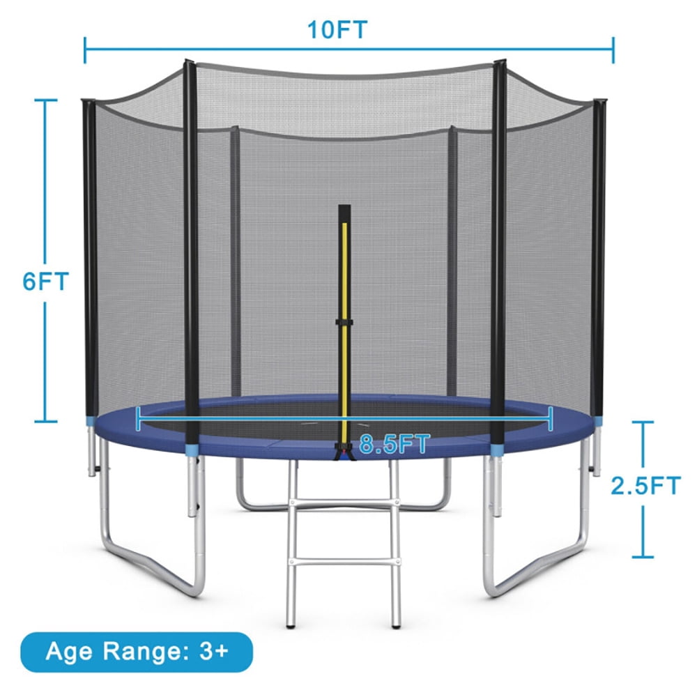 GVN 8/10/12/14/15/16 Feet Outdoor Trampoline Bounce Combo with Safety Closure Net Ladder-10ft, Clearance Trampolines for Indoor/Garden Workout GVN 8/10/12/14/15/16 Feet Outdoor Trampoline Bounce Combo with Safety Closure Net Ladder-10ft, Clearance Trampolines for Indoor/Garden Workout