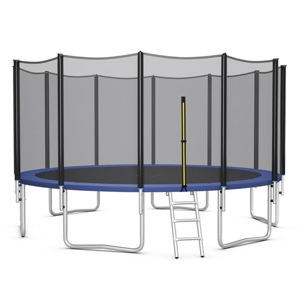 GVN 8/10/12/14/15/16 Feet Outdoor Trampoline Bounce Combo with Safety Closure Net Ladder-8 ft, Clearance Trampolines for Indoor/Garden Workout