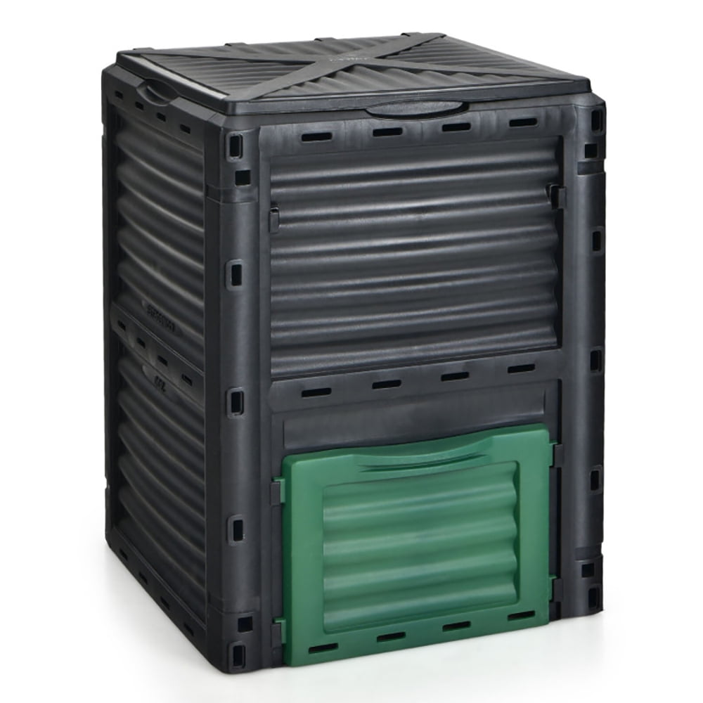 GVN 80-Gallon Outdoor Composter with Large Openable Lid and Bottom Exit Door