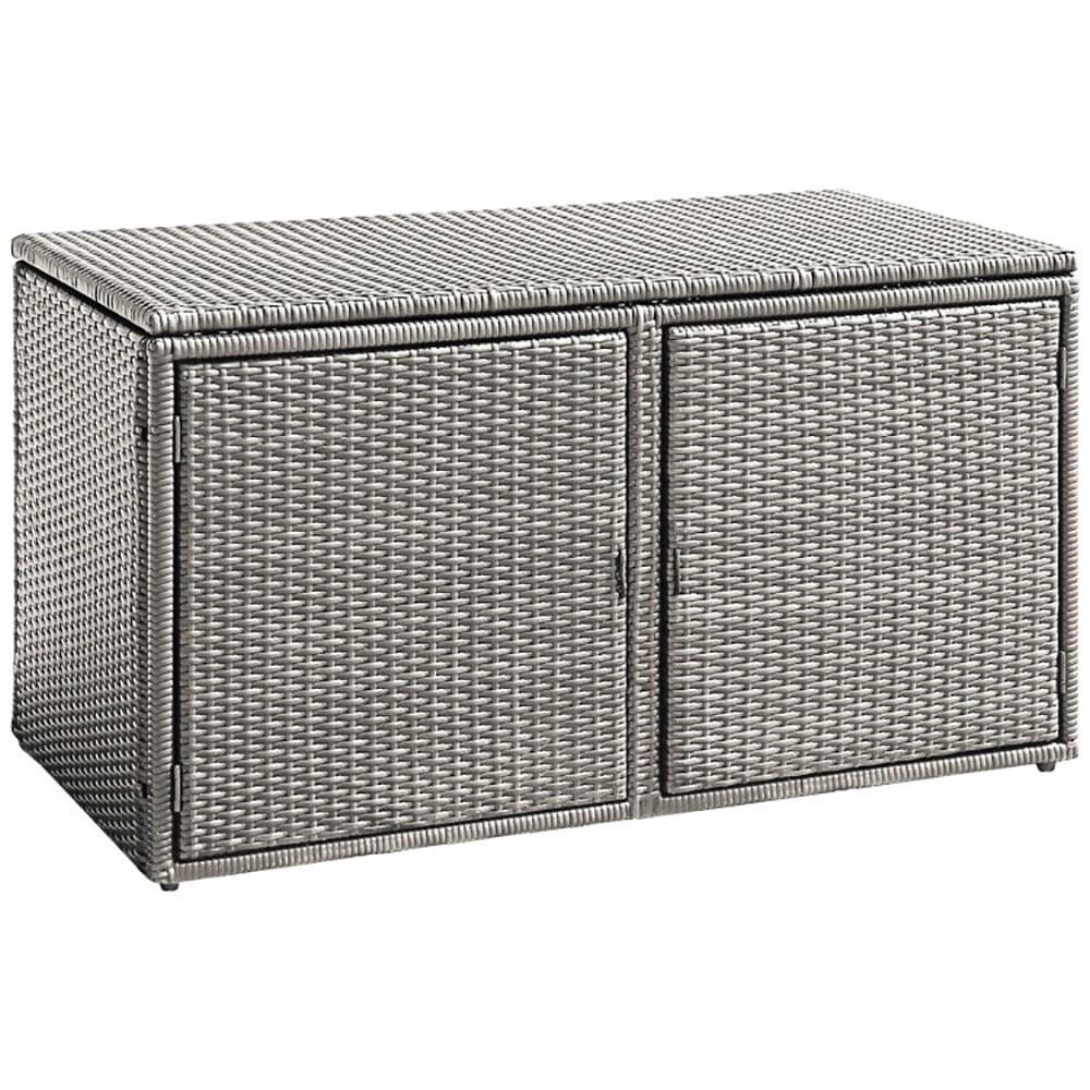 GVN 88 Gallon Garden Patio Rattan Storage Container Box, Waterproof Garden Storage Patio Rattan Storage Container Box for Backyard Patio