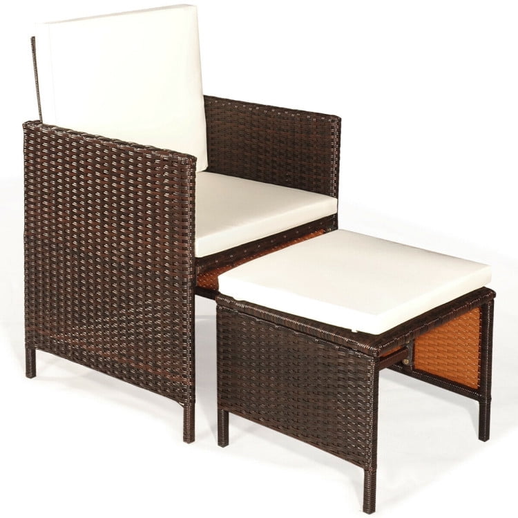 GVN 9 Pieces Patio Rattan Dining Cushioned Chairs Set-White, Outdoor Sofa Sectional , Coffee Table for Patio Back Deck, Balcany, Poolside GVN 9 Pieces Patio Rattan Dining Cushioned Chairs Set-White, Outdoor Sofa Sectional , Coffee Table for Patio Back Deck, Balcany, Poolside