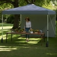 thumbnail image 1 of GVN Backyard Garden Canopy, Camping Canopy Screen Tent,10 X 10 FT Pop up Canopy Tent with 1 Sidewall and Wheeled Bag-Gray, 1 of 11