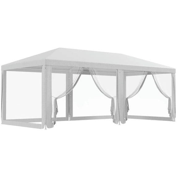 GVN Backyard Garden Canopy, Camping Canopy Screen Tent,10' x 20' Party Tent, Outdoor Wedding Canopy with Removable Sidewalls,White