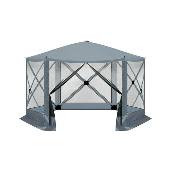 GVN Backyard Garden Canopy, Camping Canopy Screen Tent,12' x 12' Outdoor Pop-Up Camping Canopy