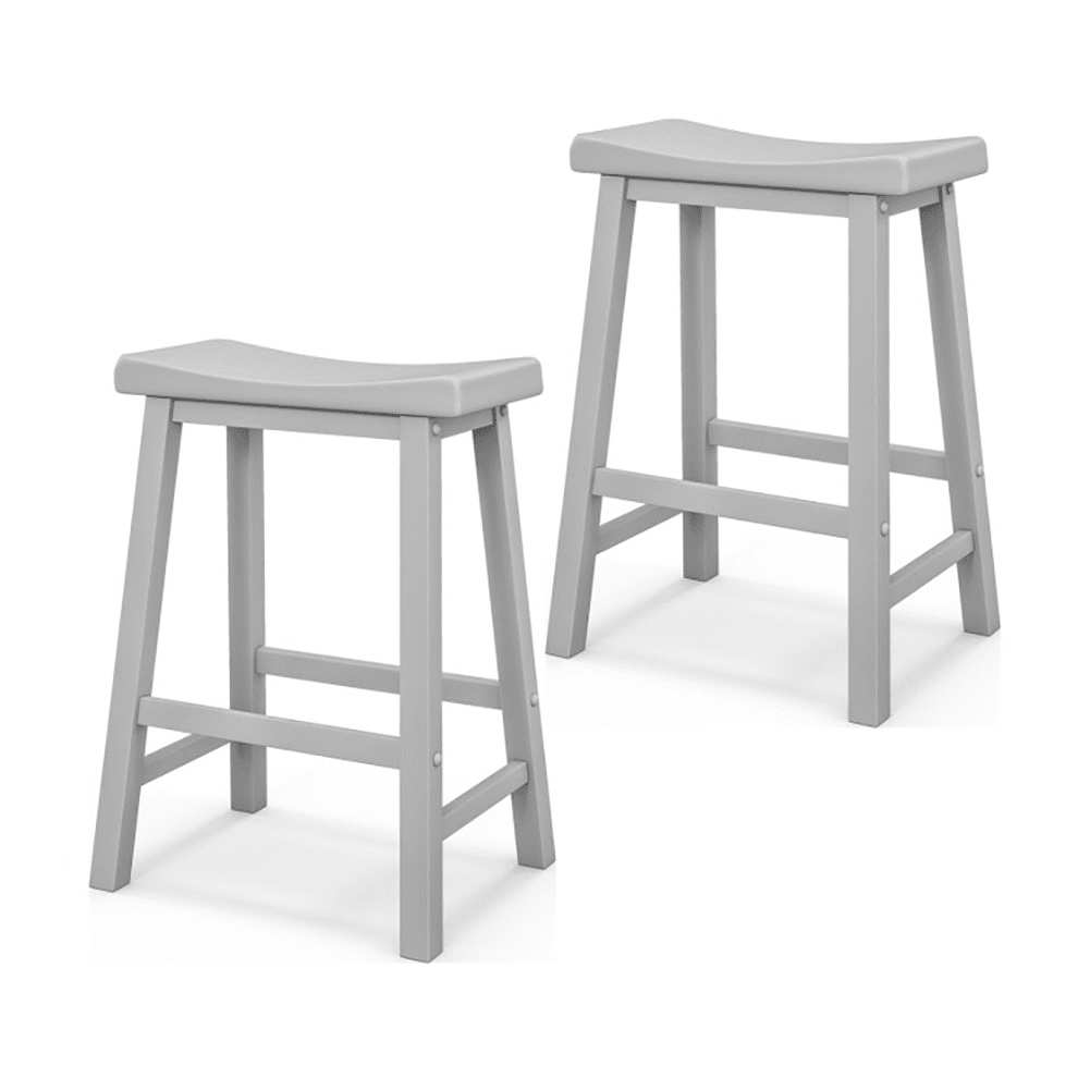 GVN Bar Stools Set of 2 for Kitchen Counter, Wooden Saddle Stool Chair Island Chairs Gray GVN Bar Stools Set of 2 for Kitchen Counter, Wooden Saddle Stool Chair Island Chairs Gray