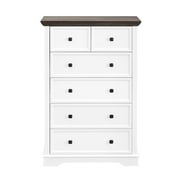 GVN Bedroom Dresser, Chest of Drawers,6 Drawer Dresser,6 Drawers cabinet Tall Chest of Drawers Closet Organizers,White