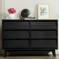 thumbnail image 1 of GVN Bedroom Dresser, Chest of Drawers with Wood Legs,6 Drawers Handleless Dresser for Bedroom, Home,Living Room,Black, 1 of 15