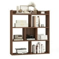 thumbnail image 1 of GVN Bookcases,7 Cubes Open-back Bookshelf with Anti-Toppling Devices-Walnut, 1 of 9