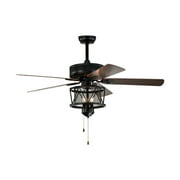 GVN Ceiling Fans, Small Indoor Ceiling Fan,50 Inches Ceiling Fan with Lights Reversible Blades and Pull Chain Control-Black