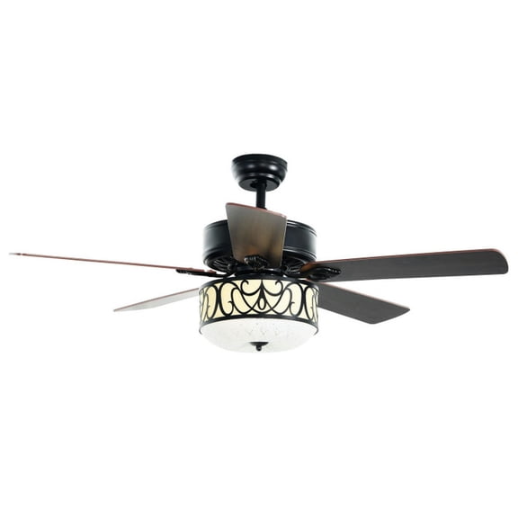 GVN Ceiling Fans, Small Indoor Ceiling Fan,52 Inch Ceiling Fan with Light Reversible Blade and Adjustable Speed-Black
