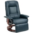 thumbnail image 1 of GVN Chaise Lounge, Lounge Chair,Adjustable Swivel Lounge Chair with Footrest, Armrest and Wrapped Wood Base, Blue, 1 of 11