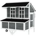 thumbnail image 1 of GVN Chicken Coop, Pet Hutch, Hen House,43" Chicken Coop with Wheels, Chicken Tractor with Nesting Box, Pull-out Tray, Gray, 1 of 11