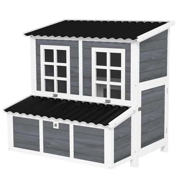 GVN Chicken Coop, Pet Hutch, Hen House,Chicken Coop with Nesting Box, Pull-Out Tray, Waterproof Roof, 39" Chicken House, Rabbits