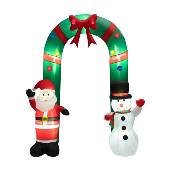 GVN Christmas Decorations Decor,8 Feet Christmas Inflatable Archway with Santa Claus and Snowman