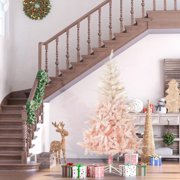GVN Christmas Tree, Modern Christmas Tree,7ft Unlit Spruce Artificial Christmas Tree with Realistic Branches and 1000 Tips, Pink