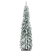 GVN Christmas Tree,Tree Christmas,Xmas Tree,4/5/6 Feet Pre-Lit Artificial Christmas Tree Snow-Flocked Slim Pencil Xmas Decor-5 ft