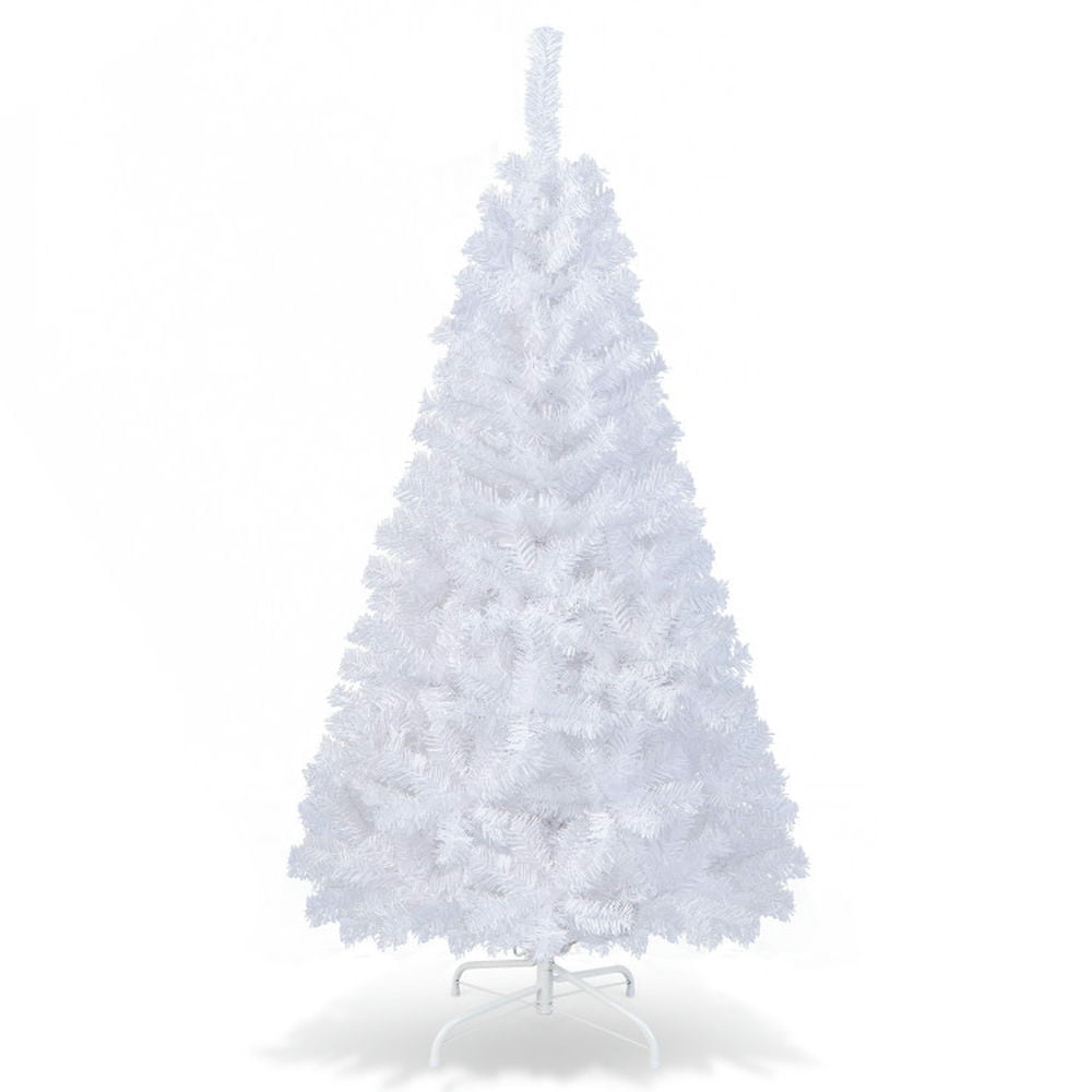 5 ft White PVC Pine Christmas Tree with Metal Stand