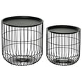 thumbnail image 1 of GVN Coffee Table,Side Tables,Coffee Table Set with Steel Wired Basket Body and Removable Top, Black, 1 of 7