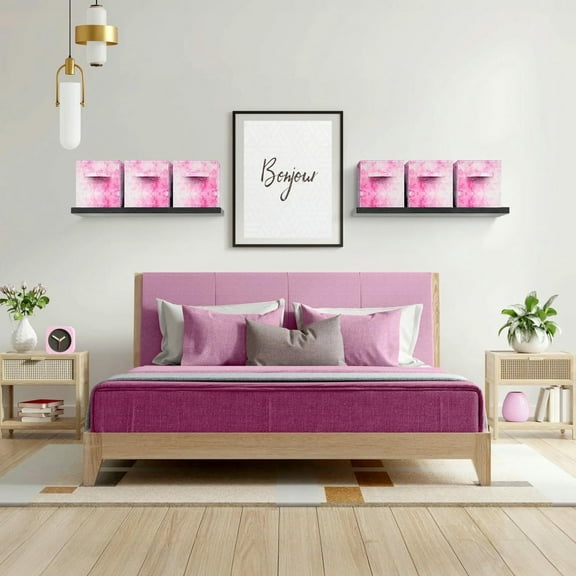 GVN Colorful Collapsible Storage Bins, 6 Pack Foldable Storage Box With Handles, 11" Fabric Storage Cubes Organizers For Shelves