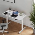 thumbnail image 1 of GVN Computer Desk, Home Office Desk,Electric Standing Desk Dual Motor 3 Stages Adjustable Height Desk with Two-Piece Tabletop, 55 x 28, (white frame + white top), 1 of 8