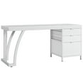 thumbnail image 1 of GVN Computer Desk, Study Writing Table,Industrial Computer Desk, 59" Study Desk with Reversible Drawer Cabinet,White, 1 of 3