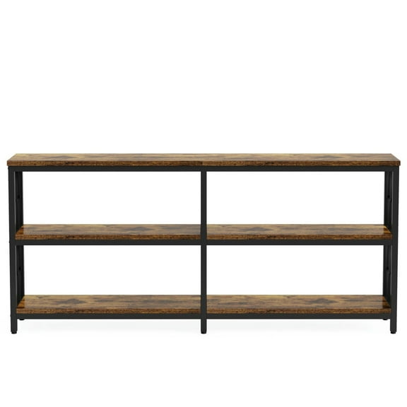 GVN Console Table, Entryway Table, 3-Tier Console Table, 70.9" Industrial Sofa Foyer Table for Living Room