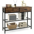 thumbnail image 1 of GVN Console Table, Entryway Table,39.5 Inch Entryway Table with 2 Drawers and 2-Tier Shelves-Rustic Brown, 1 of 10