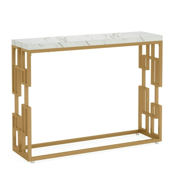 GVN Console Table, Entryway Table, Modern Console Table, 42.5" Sofa Foyer Table with Faux Marble Tabletop