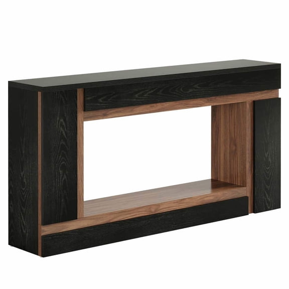 GVN Console Table, Entryway Table, Modern Two - Tone Wood Console Table, Living Room Storage Display Unit
