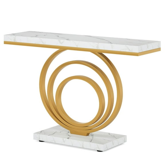 GVN Console Table, Entryway Table, Narrow Console Table, 41" Entryway Sofa Table with Ring Base