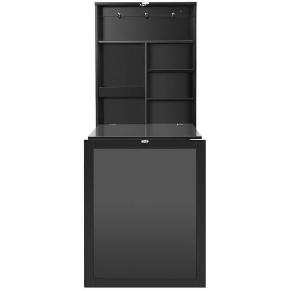 GVN Convertible Wall Mounted Table with A Chalkboard-Black, Office Furniture, Computer Table for Home and Office