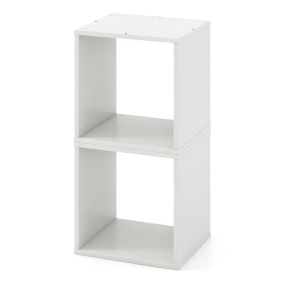 GVN Cube Storage Organizer Set of 2-White, Storage Shelves for Bedroom,Living Room, Home Office, Bedroom, Balcony