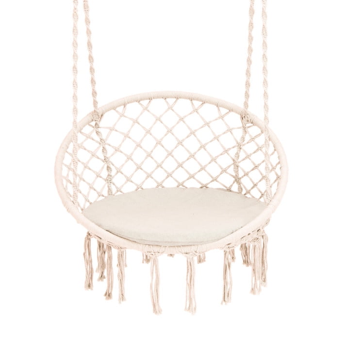 GVN Cushioned Hammock Swing Chair with Hanging Kit-Beige, Hanging Hammock Chair, Use Indoor, Outdoor, Chair, Patio, Porch, Garden, Meditation GVN Cushioned Hammock Swing Chair with Hanging Kit-Beige, Hanging Hammock Chair, Use Indoor, Outdoor, Chair, Patio, Porch, Garden, Meditation