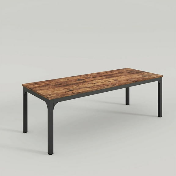 GVN Dining Room Table,Dining Table,Rectangular Dining Table, 78 inch Long Kitchen Table for 6-8 People, Rustic Brown
