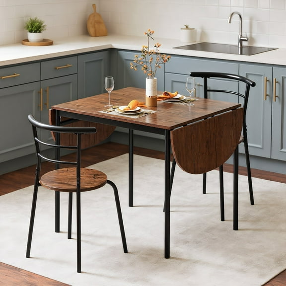 GVN Dining Room Table Set,Dining Table Set,3 Pieces Dining Set with 2 Chairs and Modern Kitchen Table for Small Space-Brown