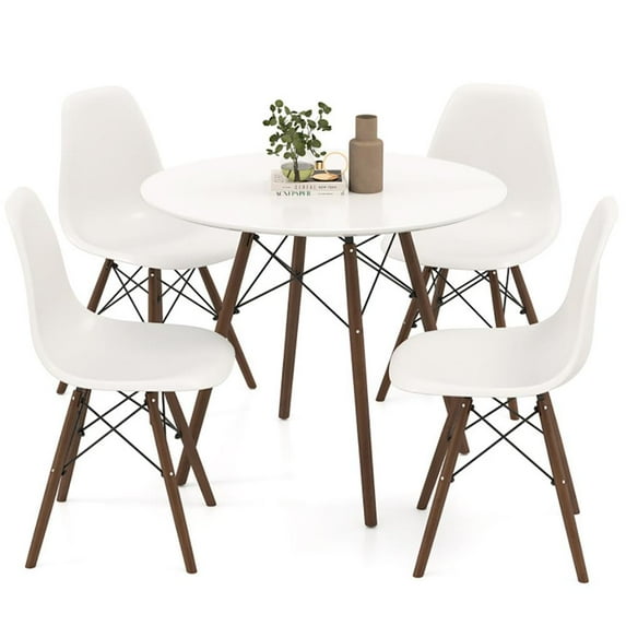GVN Dining Room Table Set,Dining Table Set,5 Pieces Dining Table Set With Solid Wood Leg-Beige