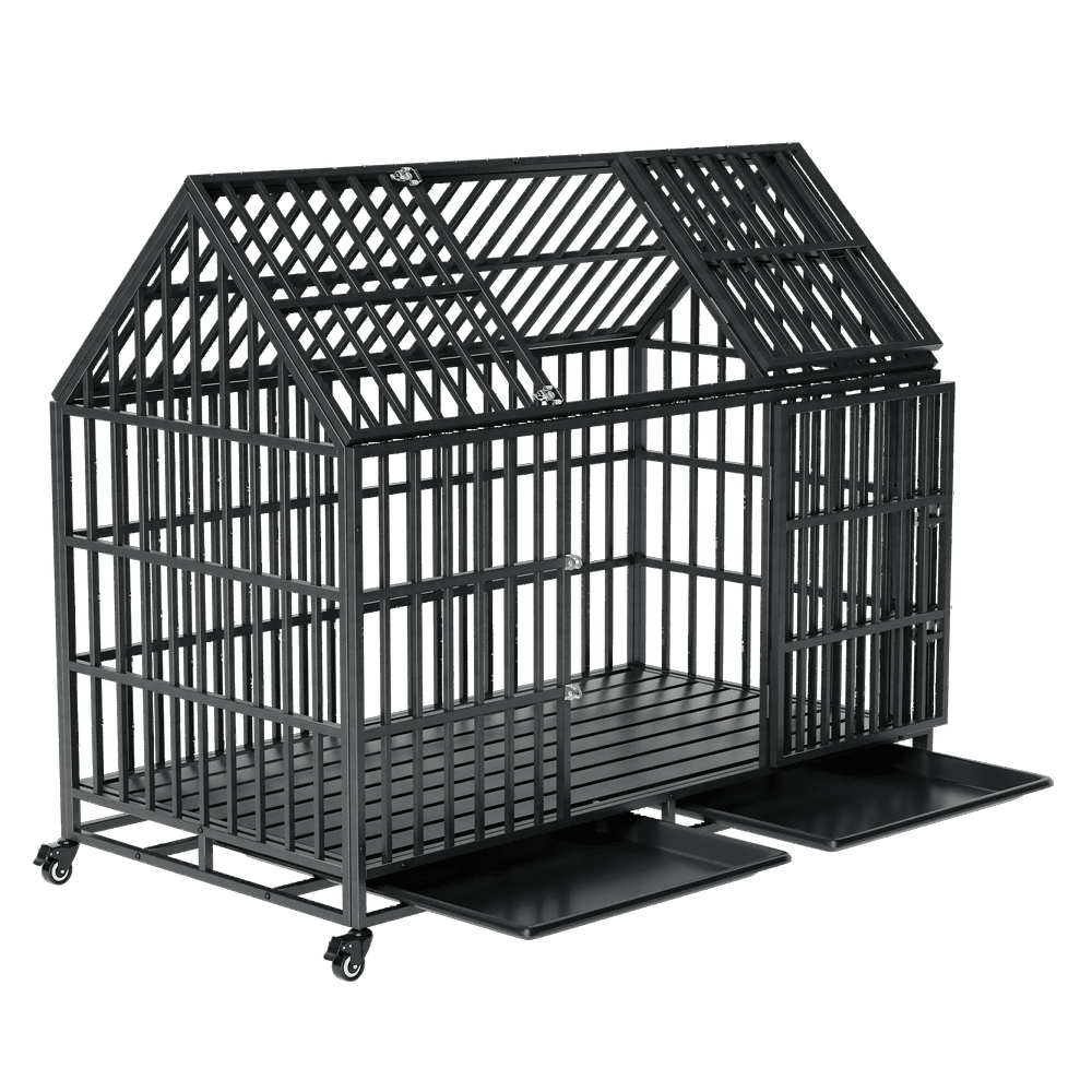 GVN Dog House, Dog Shelter,54 Inches Heavy Duty Dog Crate with Roof Top ...
