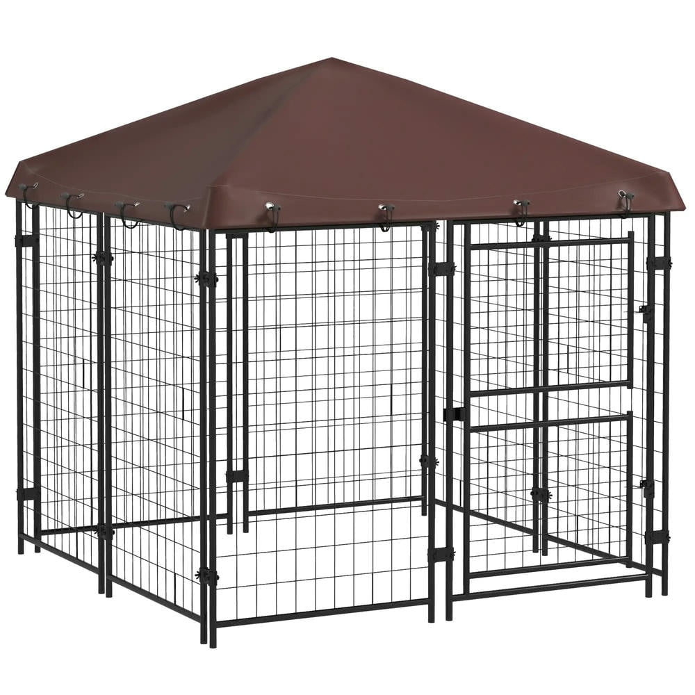 GVN Dog House, Dog Shelter,Dog Kennel Outdoor with Waterproof Canopy, Large Door