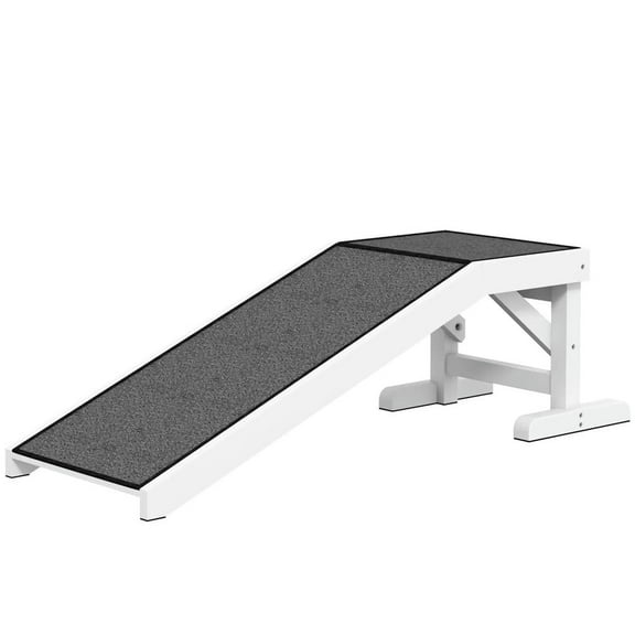 GVN Dog Ramp Stairs, Pet Steps,49" Pet Ramp for Dogs & Cats with Non-Slip Carpet, White