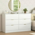 thumbnail image 1 of GVN Dresser,Chest of Drawers,Simply Modern 6-Drawer Dresser, Chest of Drawers for Bedroom, Living Room, Hallway, White, 1 of 13