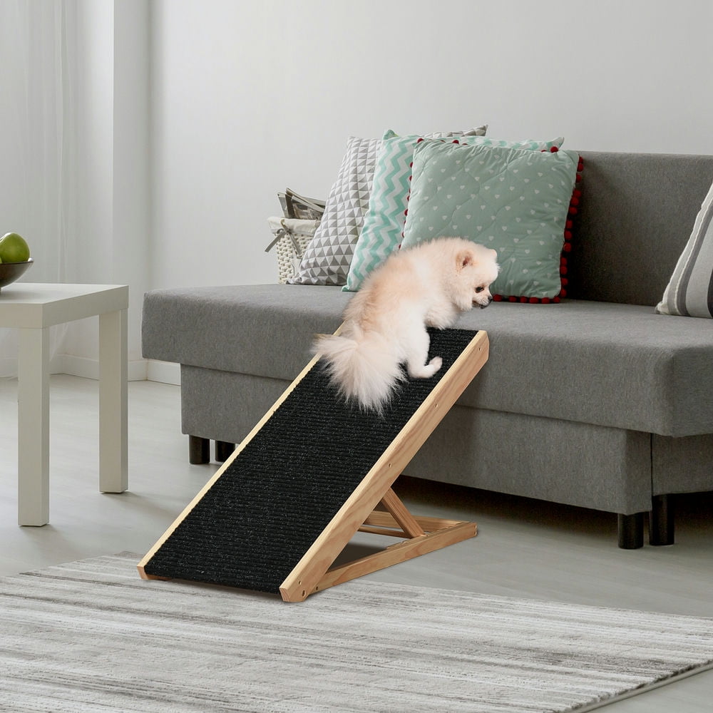 Adjustable Black Non-Slip Pine Pet Ramp for Dogs and Cats
