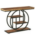 thumbnail image 1 of GVN Entryway Table, Side Table, Display Table,41.3" Console Table, Industrial 4-Tier Sofa Entryway Table with Circle Base, Rustic Brown, 1 of 7