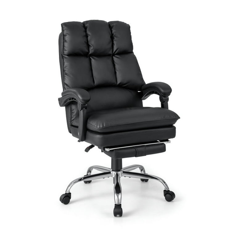 GVN Ergonomic Adjustable Swivel Office Chair with Retractable Footrest Black Home Office Computer Desk Chair Office Chairs Clearance for