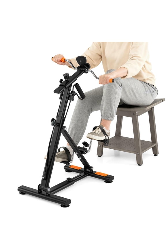 Exerciser Bike Trainer with Adjustable Resistance, Fitness Bike for Arm and Leg Workout, Orange